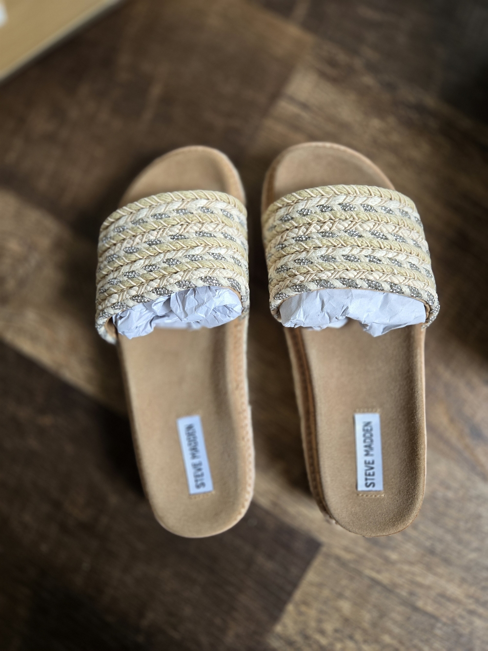 Steve Madden Braided Slide Sandals in Natural Straw Size 11 - Picture 2 of 5